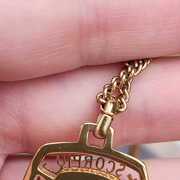 Vintage 1960's Scorpio Astrology Zodiac Pendant Necklace - Picture 9 of 12